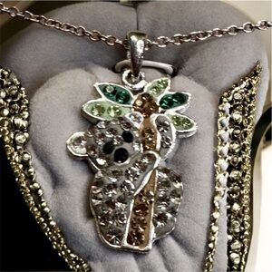 Fine Silver Plated Swarovski Crystal Koala Necklace